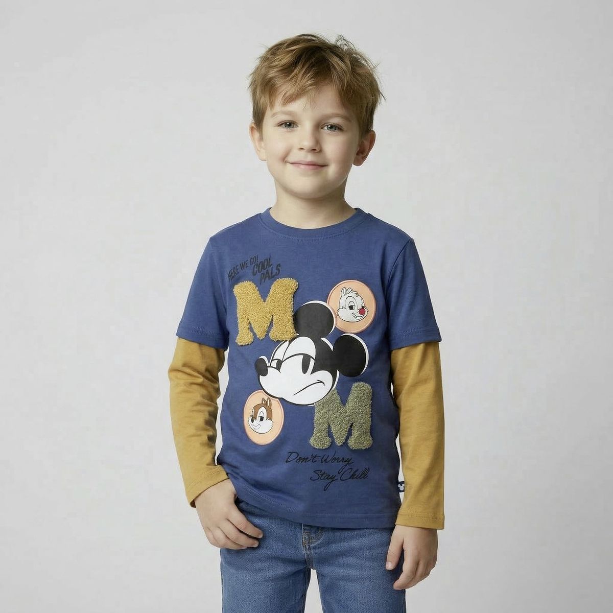 STD CHARACTERS - Polera Manga Larga Algodón Niño Std Characters