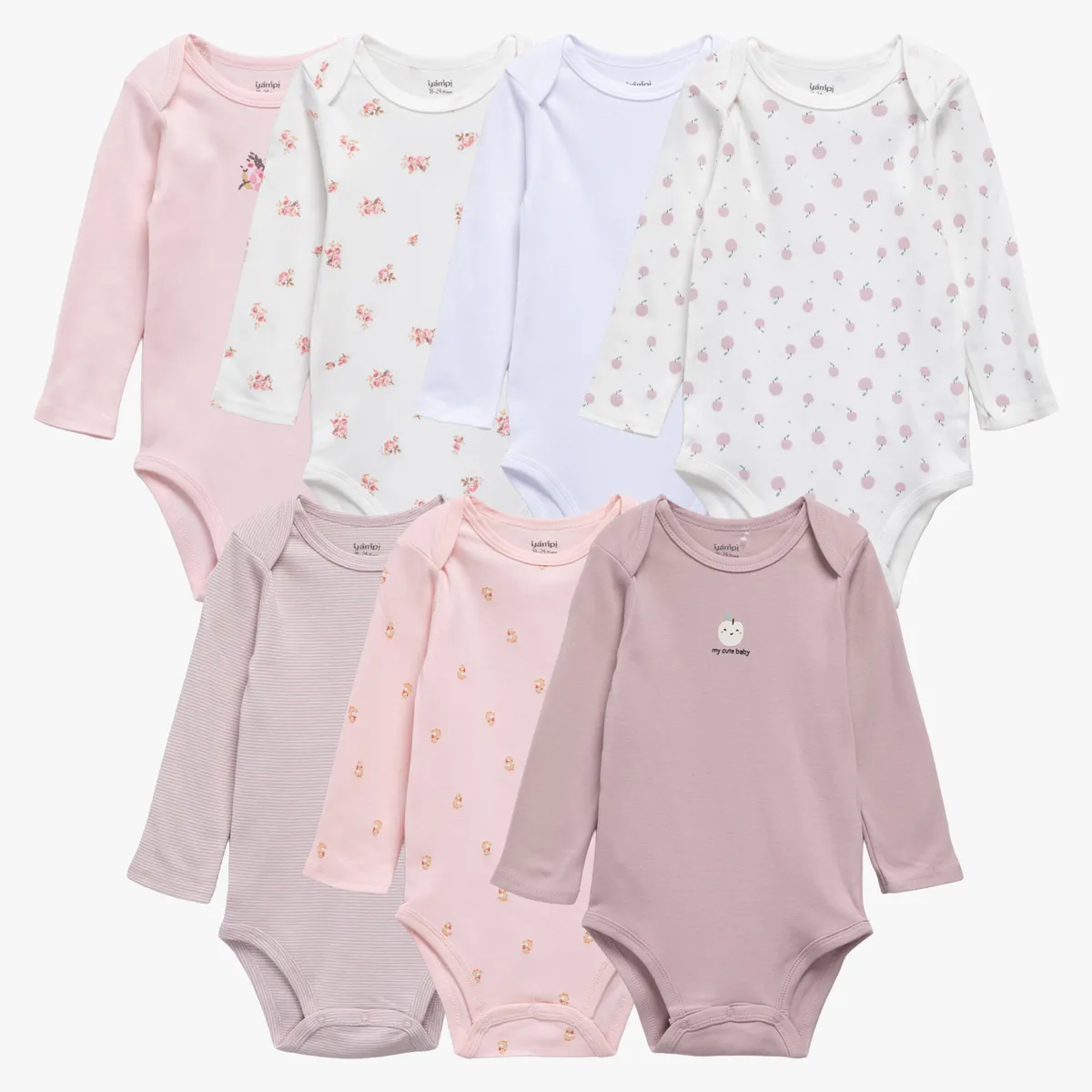 YAMP - Pack De 7 Bodys Bebé Niña Algodón Yamp