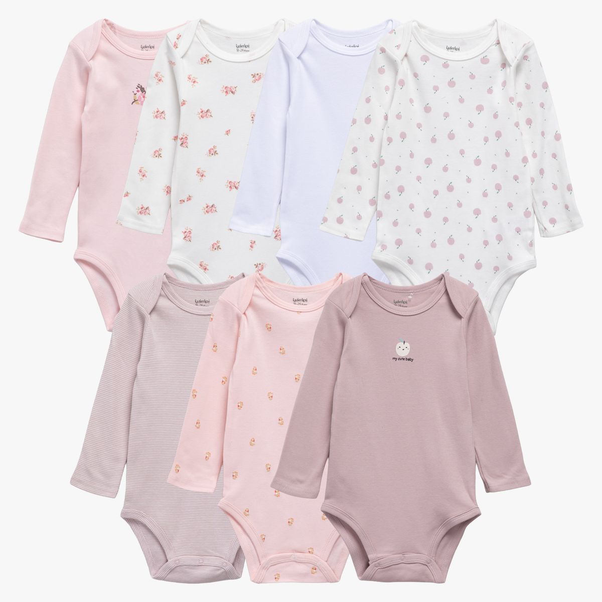 YAMP - Pack De 7 Bodys Bebé Niña Algodón Yamp