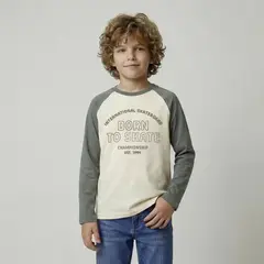 YAMP - Polera Niño Manga Larga Algodón