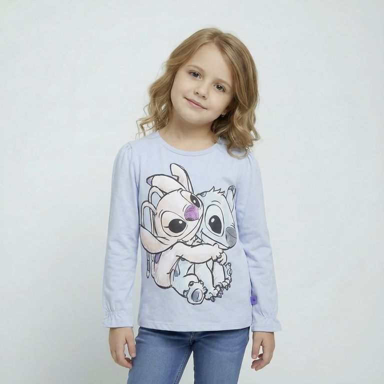 LILO & STITCH Polera Angel Y Stitch Niña