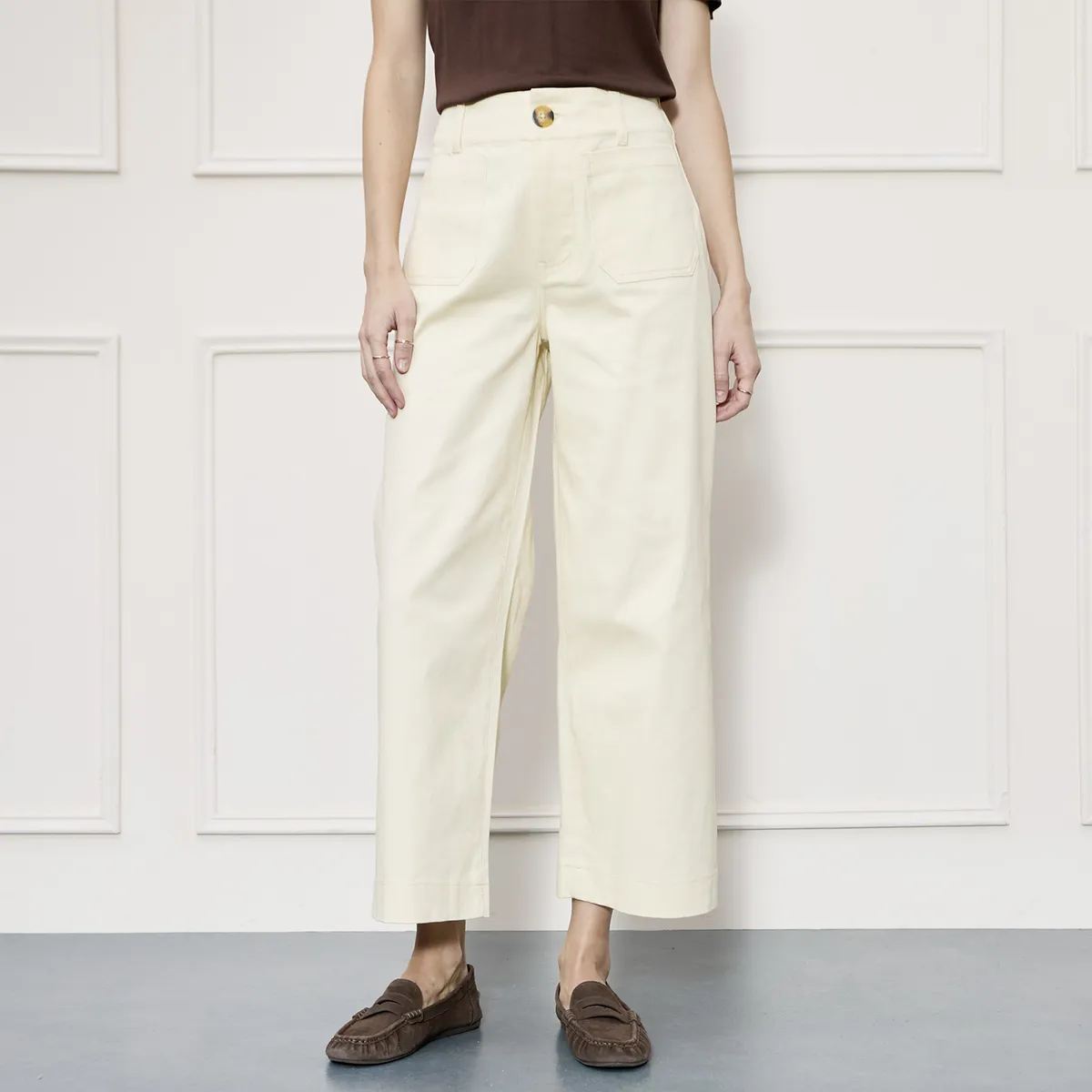 BASEMENT - Pantalón Flare Tiro Medio Mujer Basement