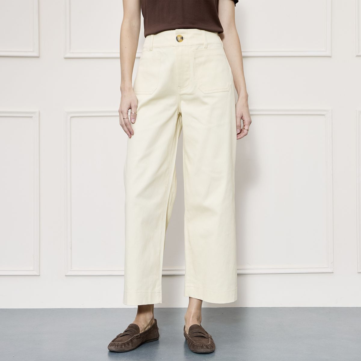 BASEMENT - Pantalón Flare Tiro Medio Mujer Basement