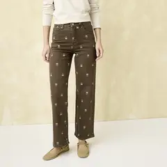 UNIVERSITY CLUB - Jeans Bordado Tiro Alto Mujer