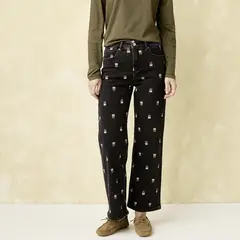 UNIVERSITY CLUB - Jeans Bordado Tiro Alto Mujer