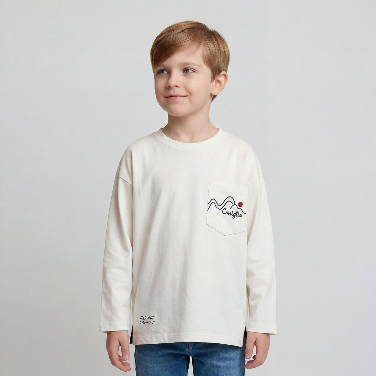 CONIGLIO - Polera Niño Manga Larga Algodón Coniglio
