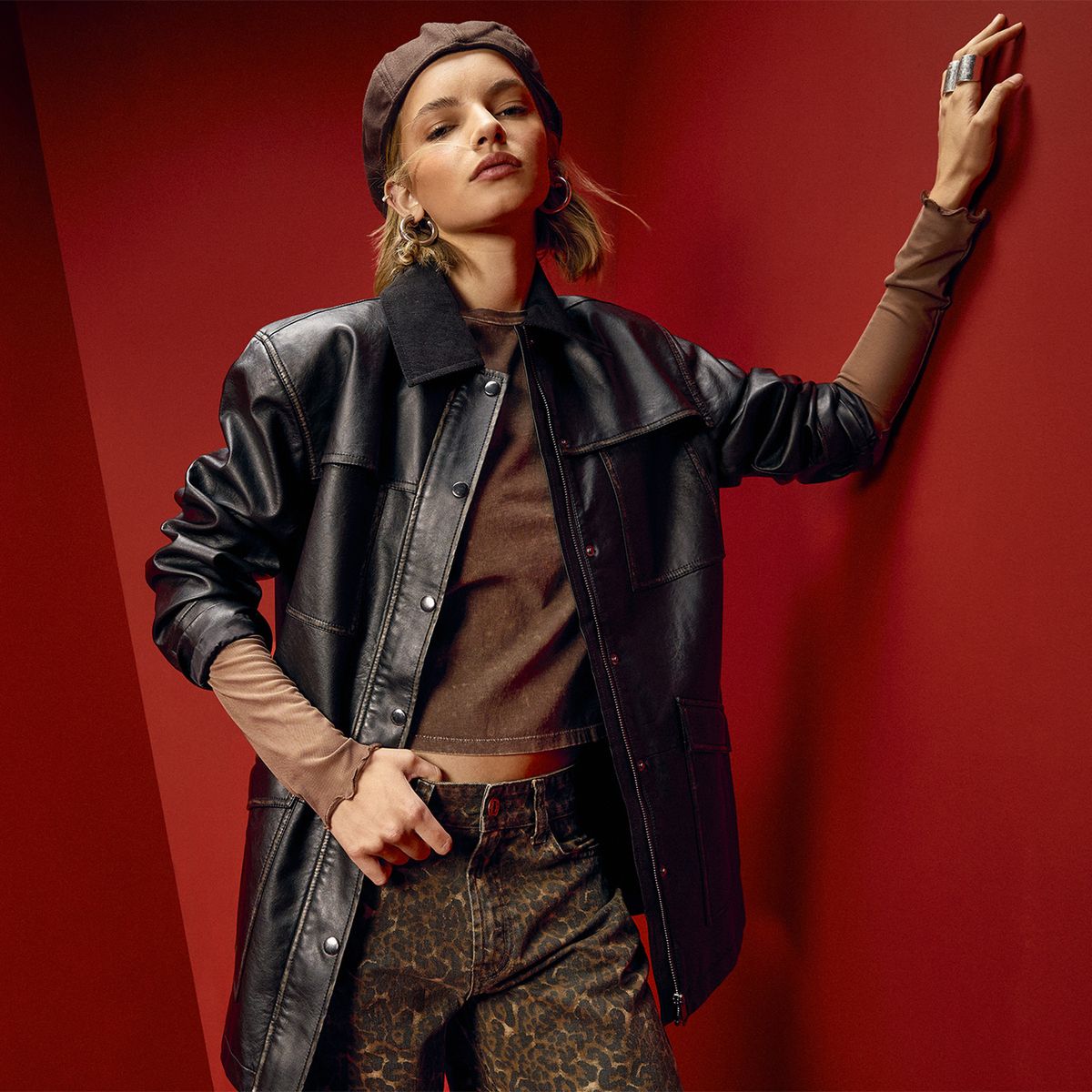 AMERICANINO - Chaqueta Mujer Cuero Effect Americanino