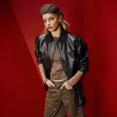 AMERICANINO - Chaqueta Mujer Cuero Effect