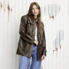 AMERICANINO - Chaqueta Mujer Cuero Effect