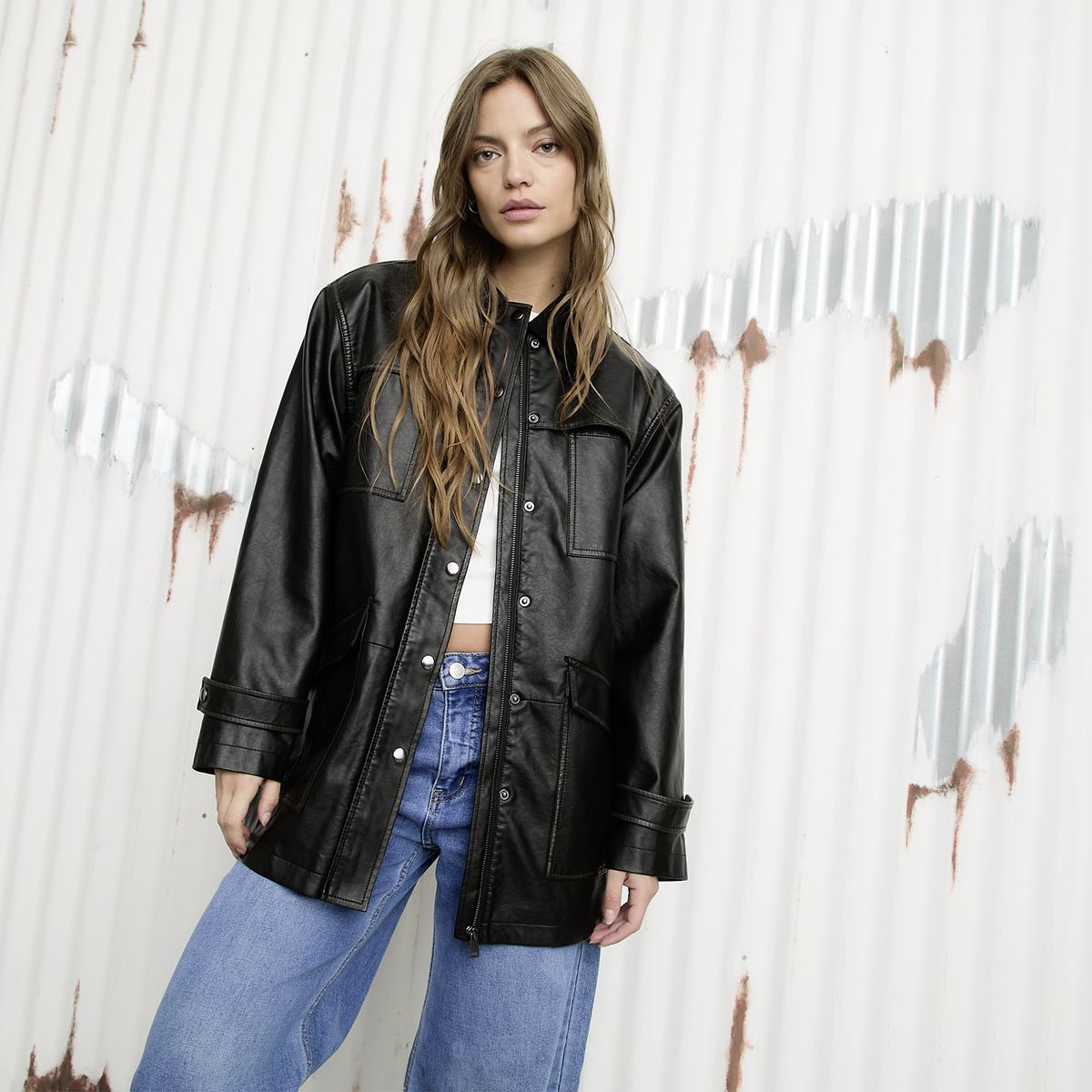 AMERICANINO - Chaqueta Mujer Cuero Effect Americanino