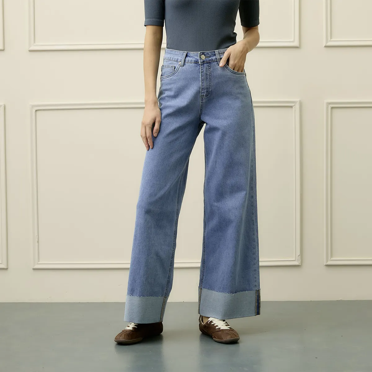 BASEMENT - Jeans Wide Leg Mujer Basement