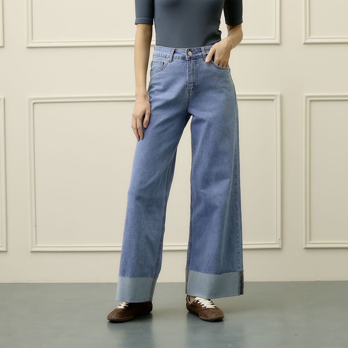 BASEMENT - Jeans Wide Leg Mujer Basement