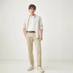 BASEMENT - Pantalón Chino Gabardina Slim Fit Hombre