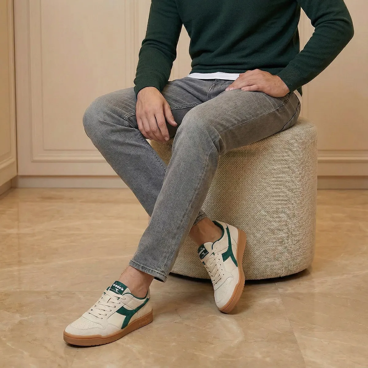 DIADORA - Frepu2 Zapatilla Urbana Hombre Cuero Beige Diadora