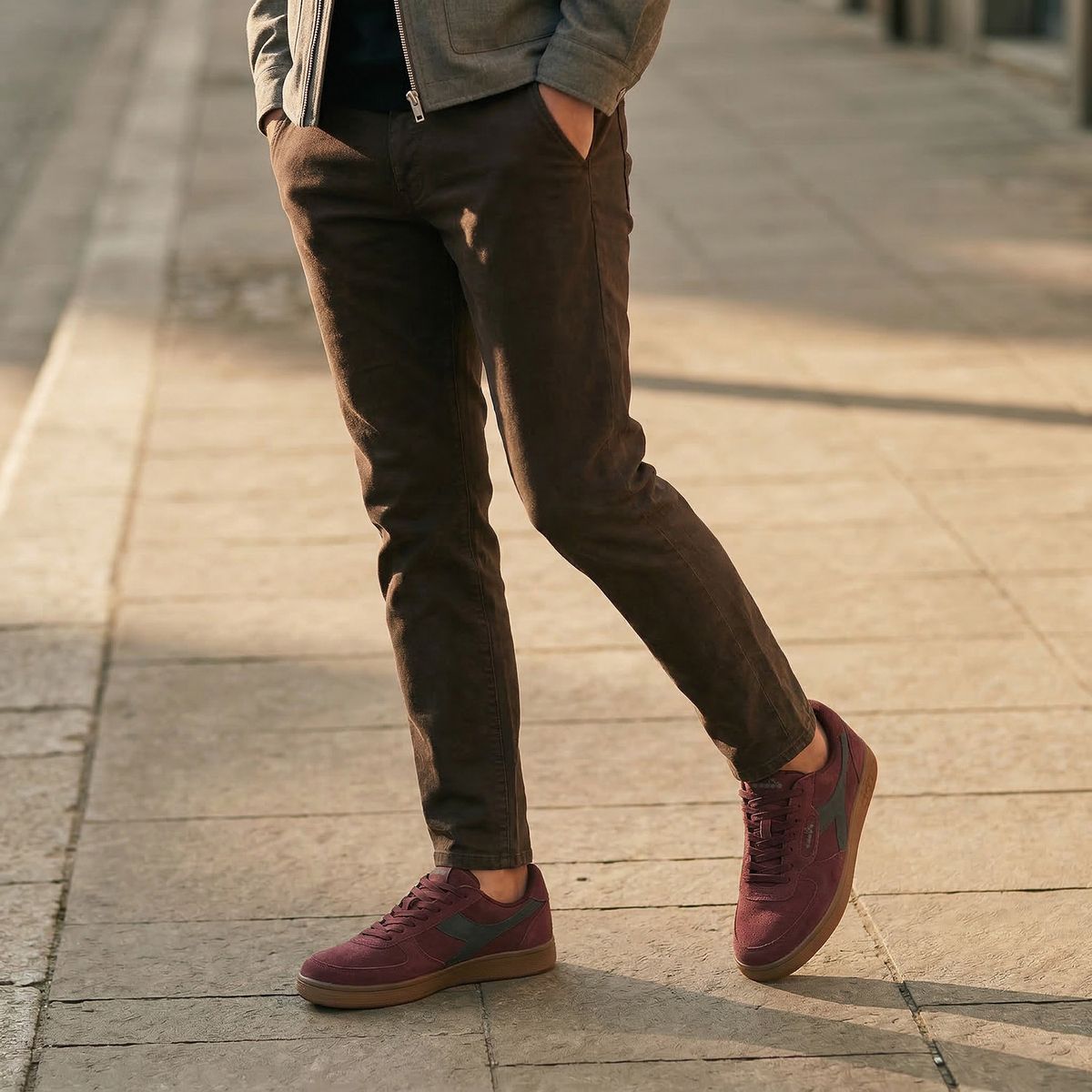 DIADORA - Bagol Zapatilla Urbana Hombre Burdeo Diadora