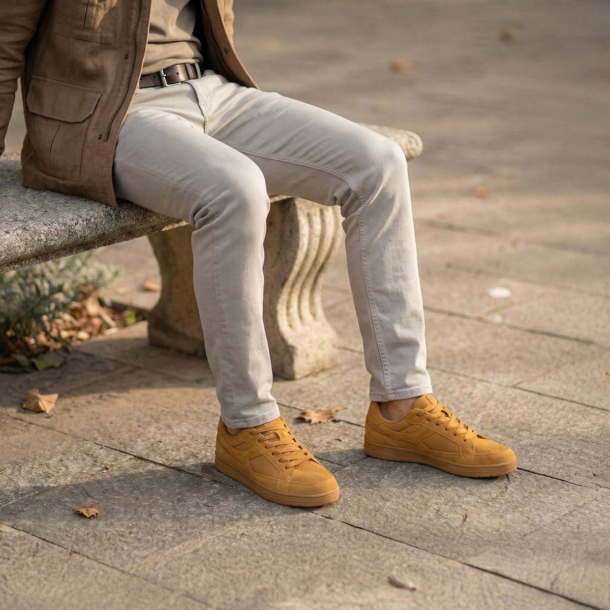 DIADORA - Chunk Zapatilla Urbana Hombre Cuero Camel Diadora