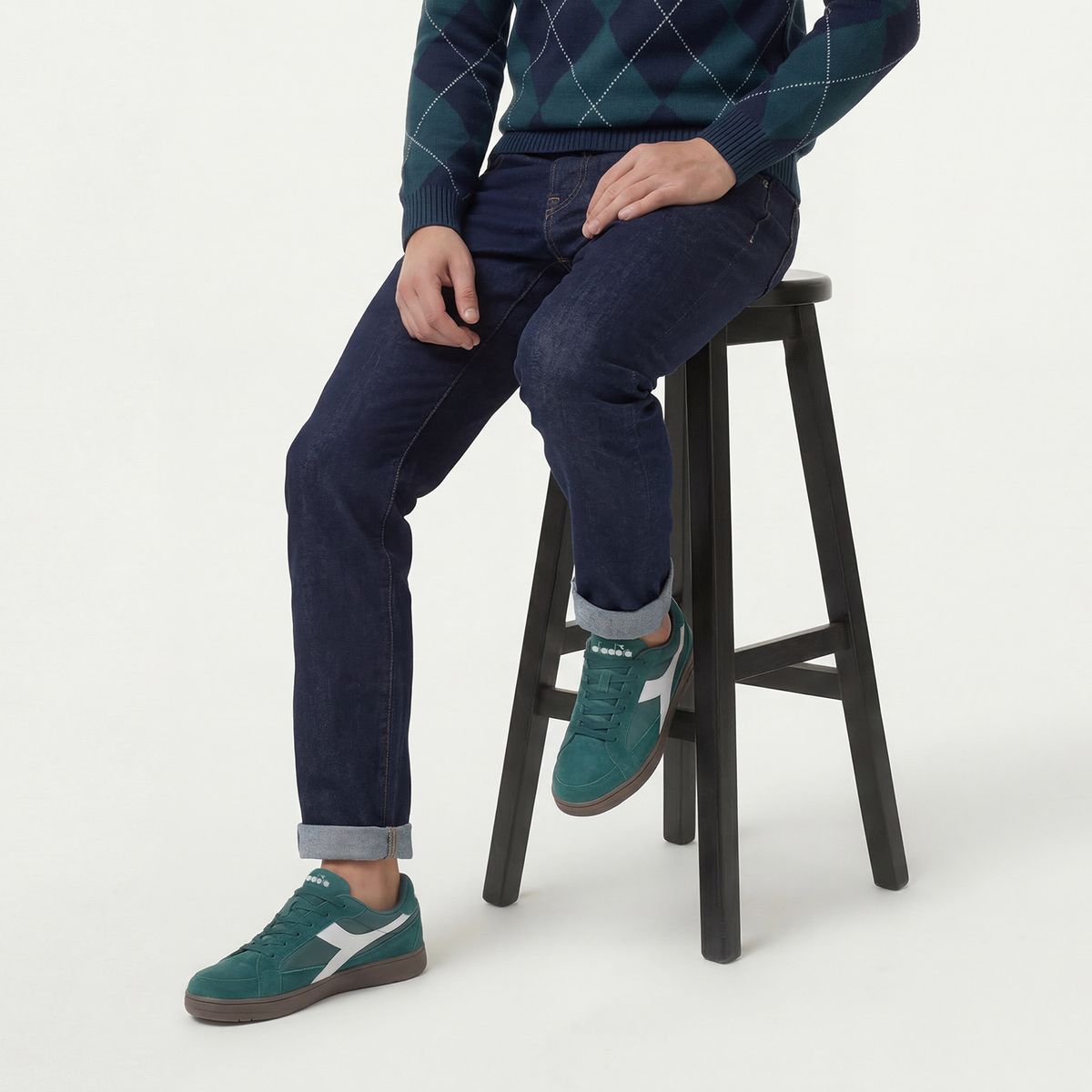 DIADORA - Chunk Zapatilla Urbana Hombre Cuero Verde Diadora