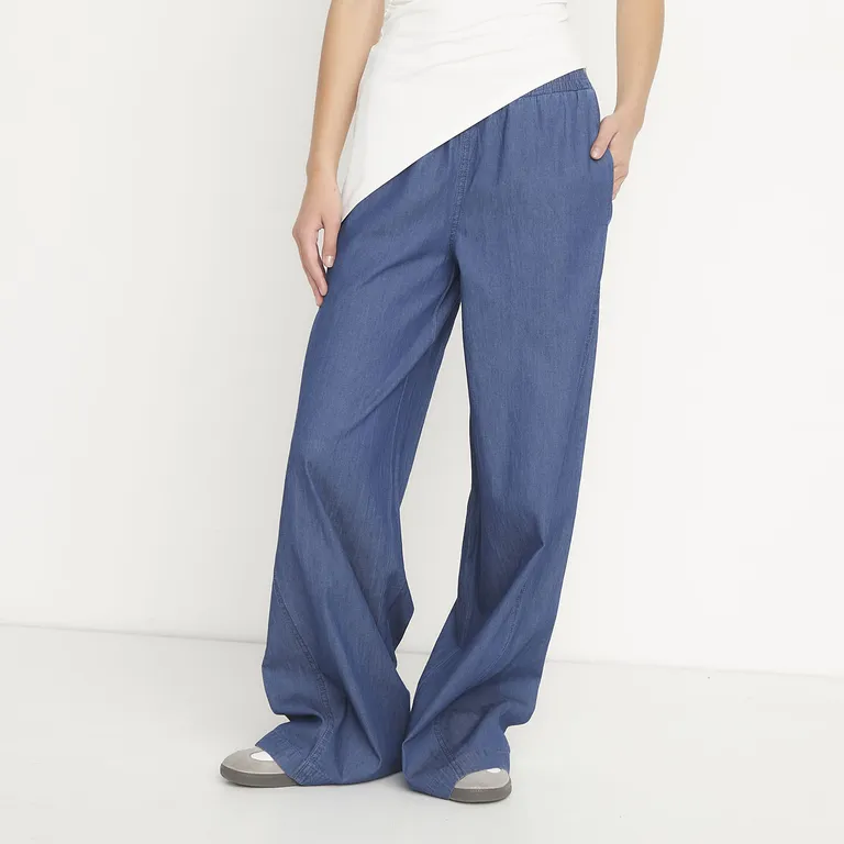 SYBILLA Pantalón Wide Leg Tiro Medio Mujer