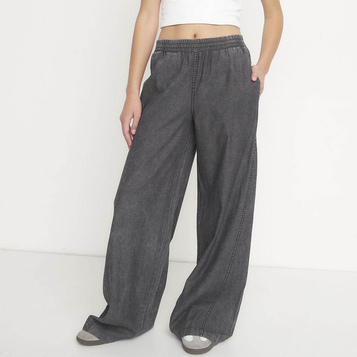 SYBILLA - Pantalón Wide Leg Tiro Medio Mujer Sybilla
