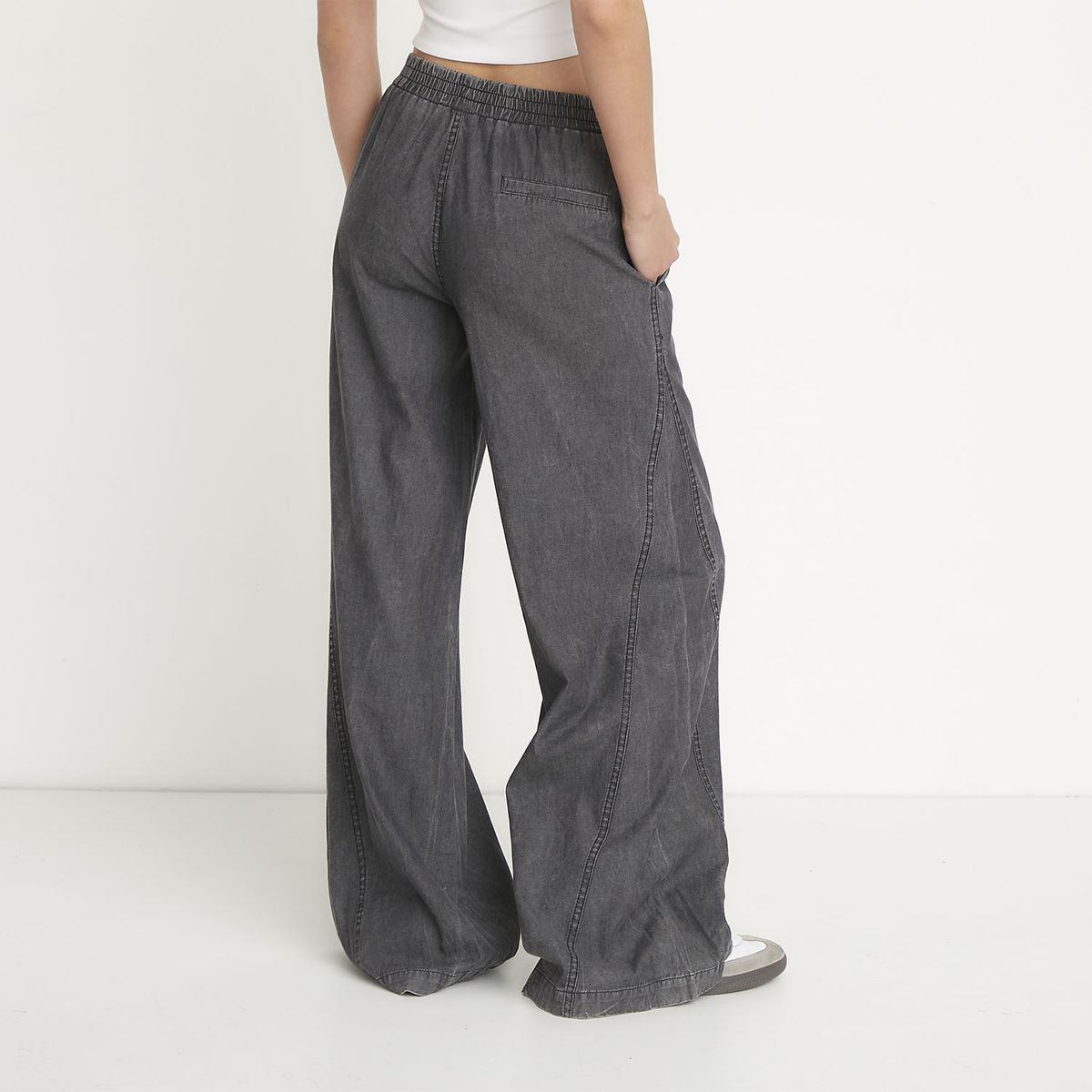 SYBILLA - Pantalón Wide Leg Tiro Medio Mujer Sybilla