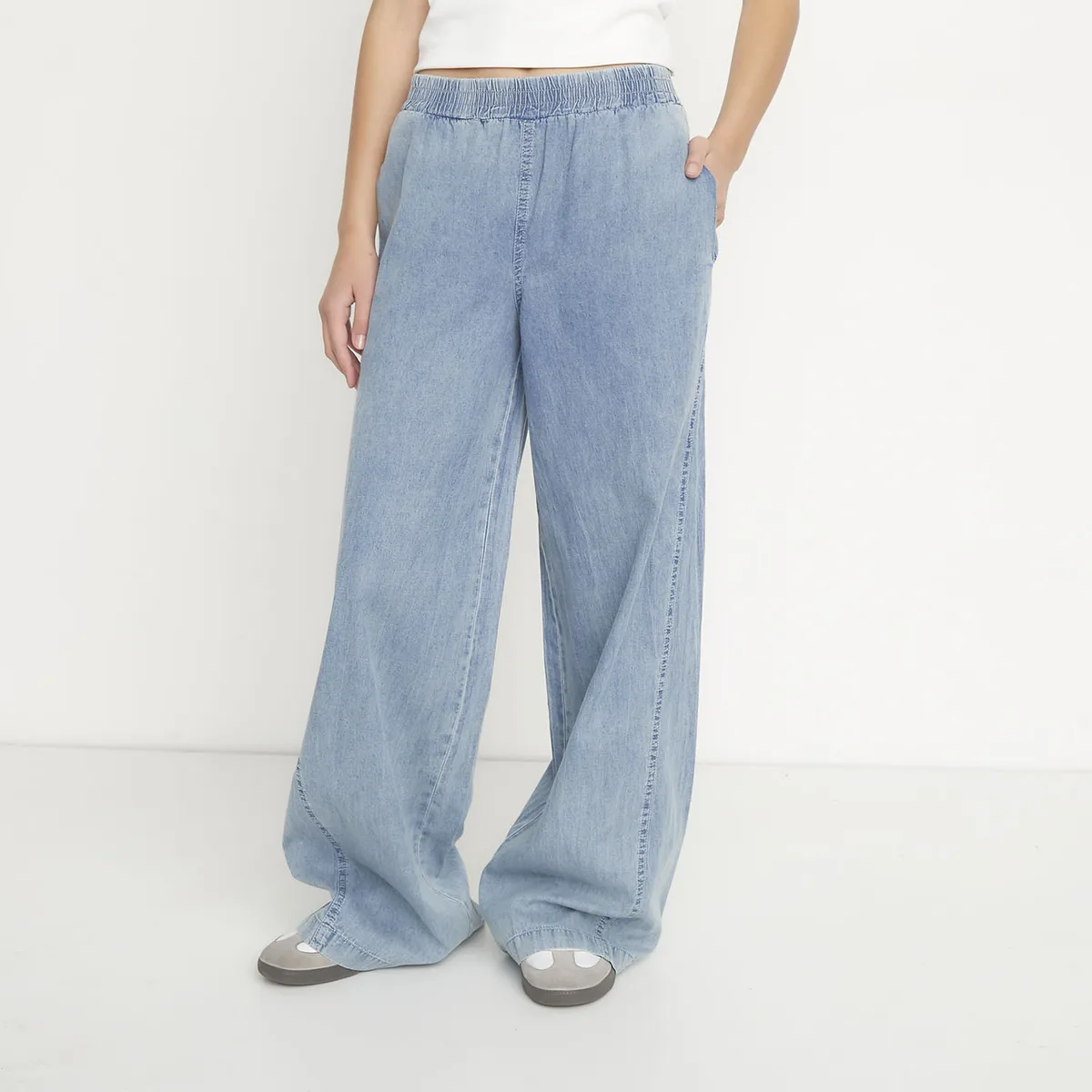SYBILLA - Pantalón Wide Leg Tiro Medio Mujer Sybilla