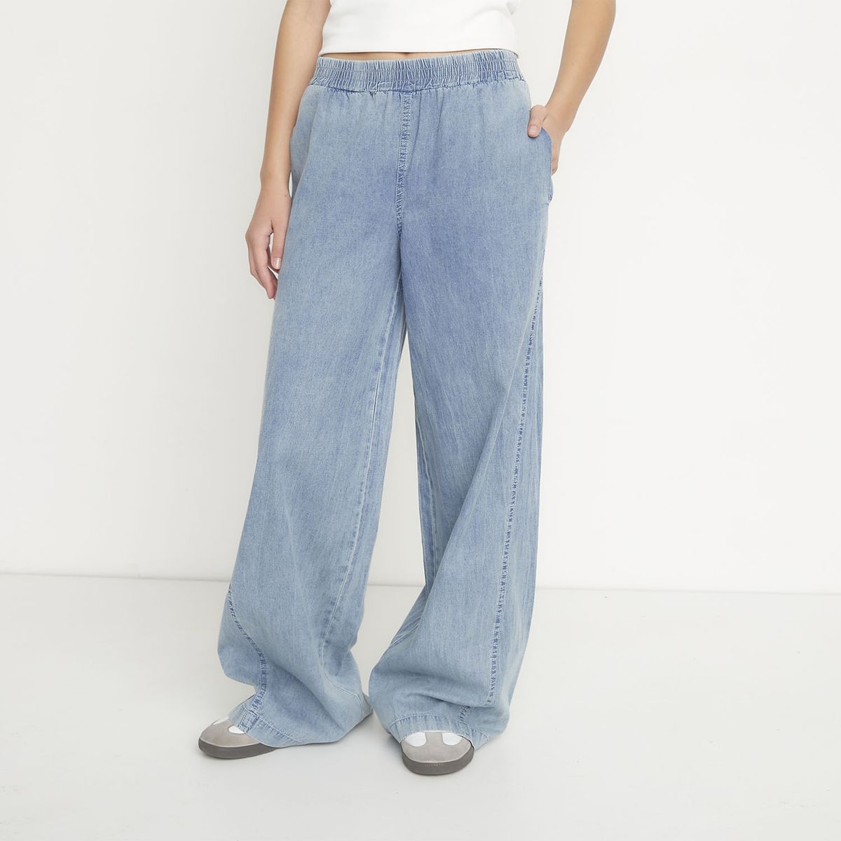 SYBILLA - Pantalón Wide Leg Tiro Medio Mujer Sybilla