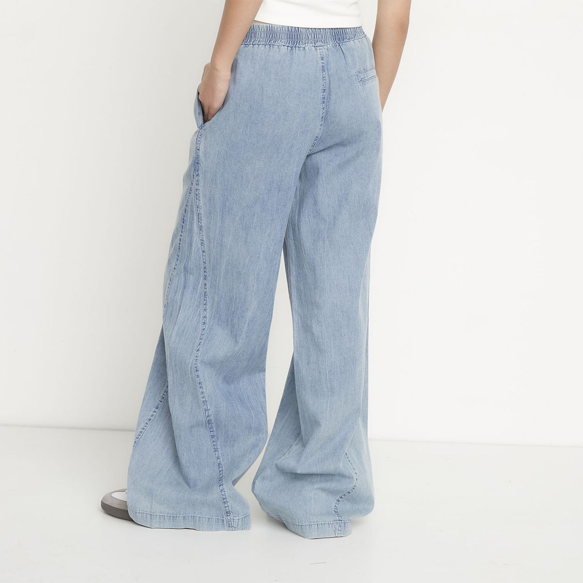 SYBILLA - Pantalón Wide Leg Tiro Medio Mujer Sybilla