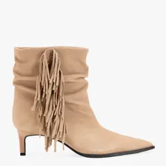 BASEMENT - Botín Mujer Cuero Beige