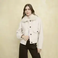 UNIVERSITY CLUB - Chaqueta Cuello Pelo Mujer