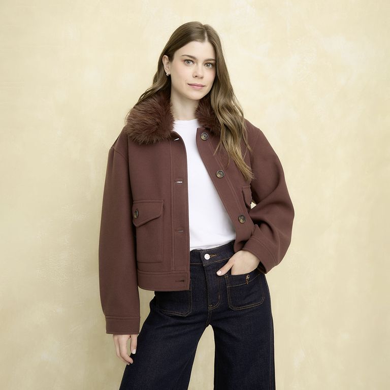 Chaqueta Cuello Pelo Mujer