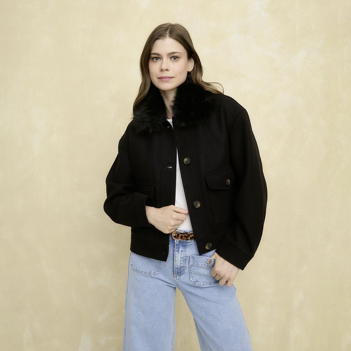 UNIVERSITY CLUB - Chaqueta Cuello Pelo Mujer University Club