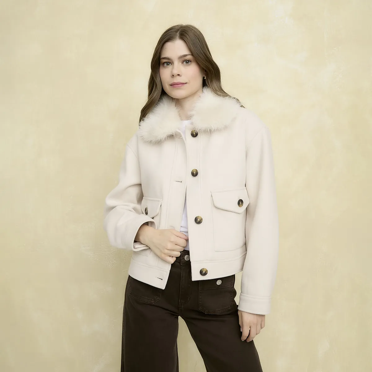 UNIVERSITY CLUB - Chaqueta Cuello Pelo Mujer University Club