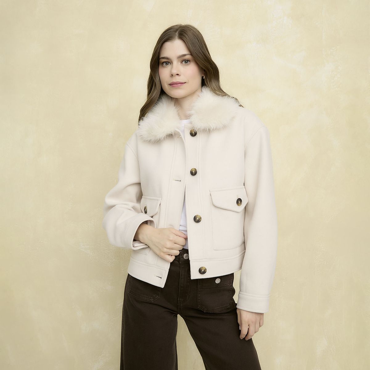 UNIVERSITY CLUB - Chaqueta Cuello Pelo Mujer University Club