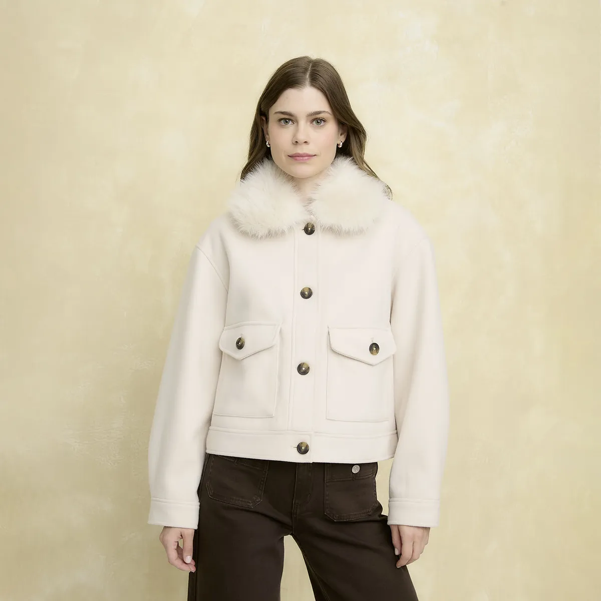 UNIVERSITY CLUB - Chaqueta Cuello Pelo Mujer University Club