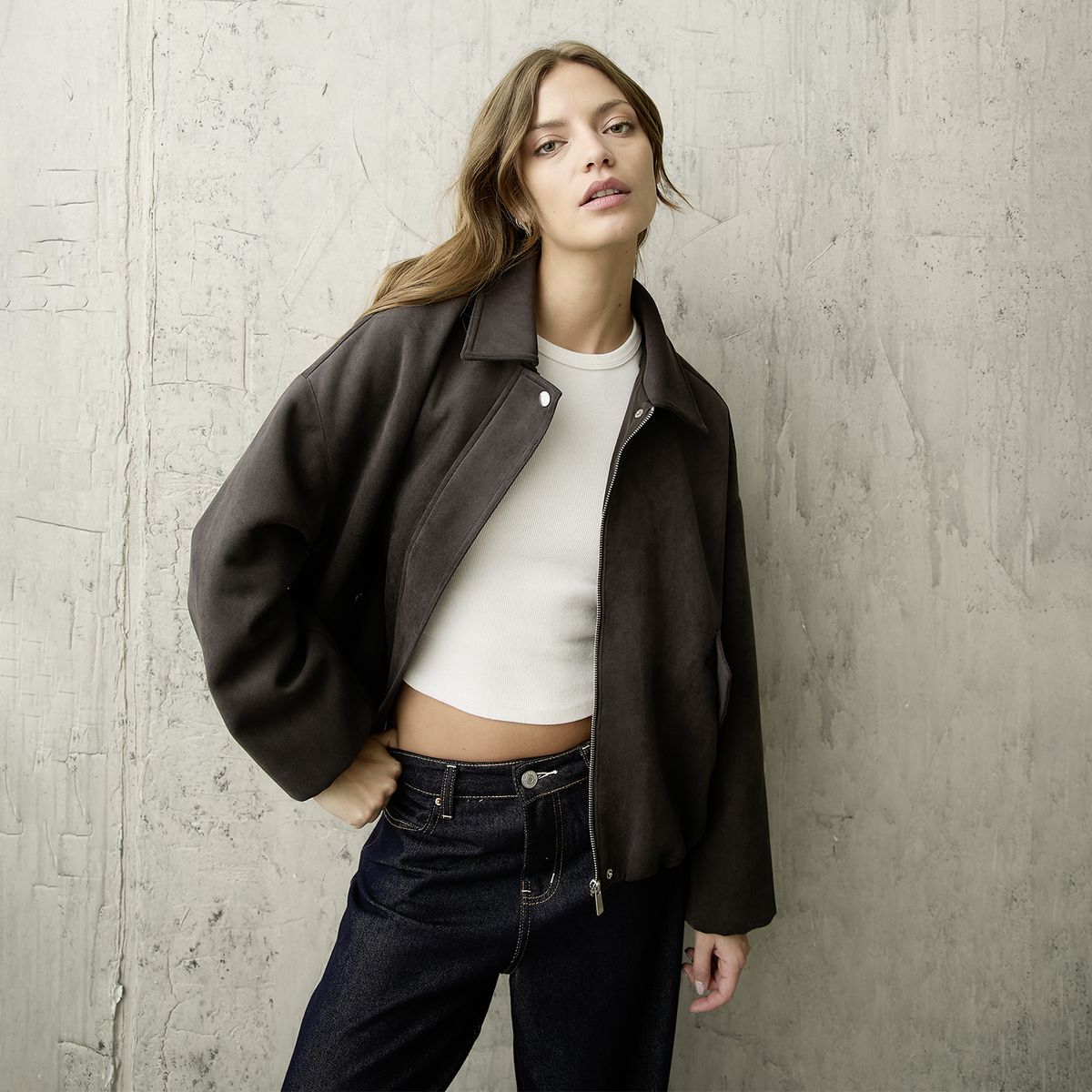 AMERICANINO - Chaqueta Suede Baloon Mujer Americanino