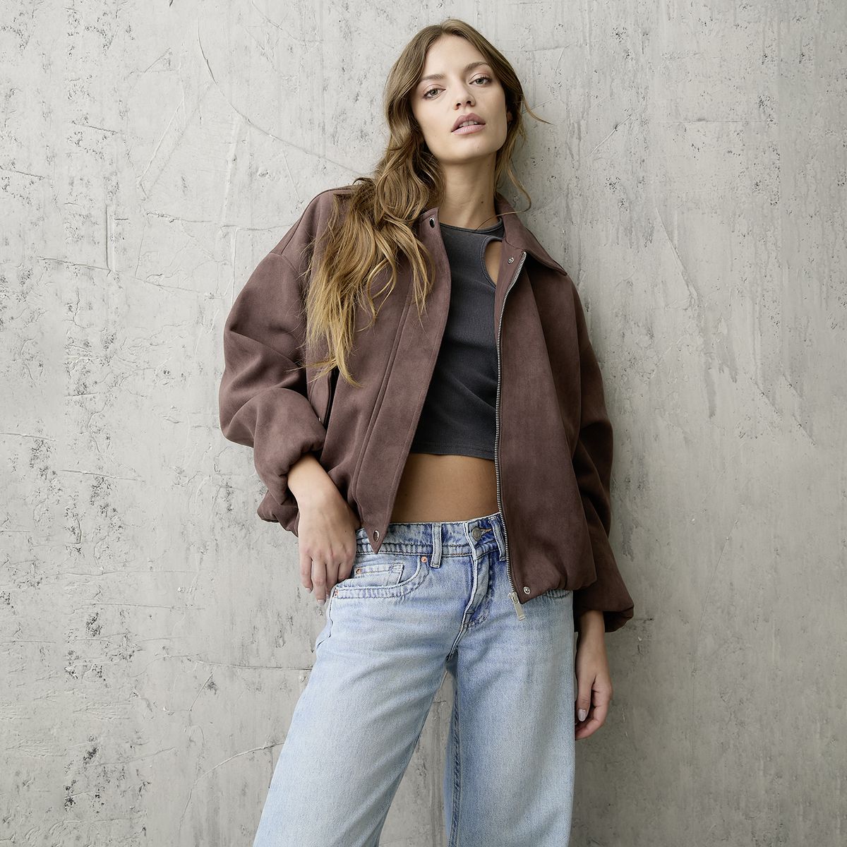 AMERICANINO - Chaqueta Suede Baloon Mujer Americanino