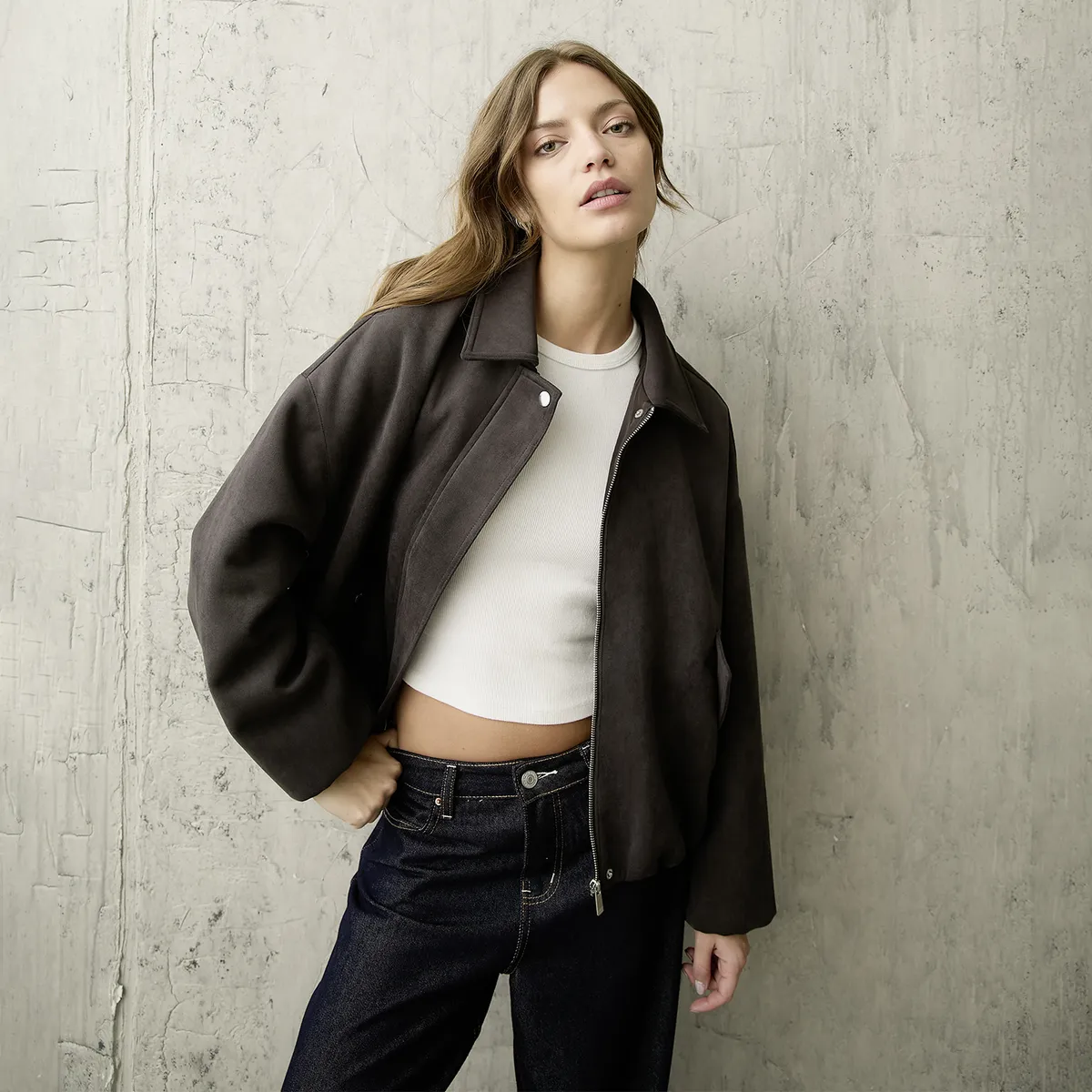 AMERICANINO - Chaqueta Suede Baloon Mujer Americanino