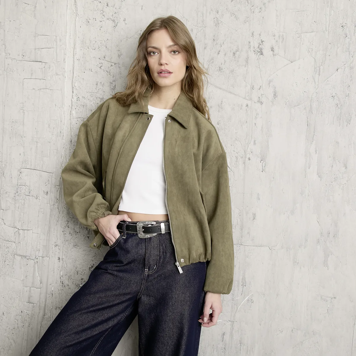 AMERICANINO - Chaqueta Suede Baloon Mujer Americanino