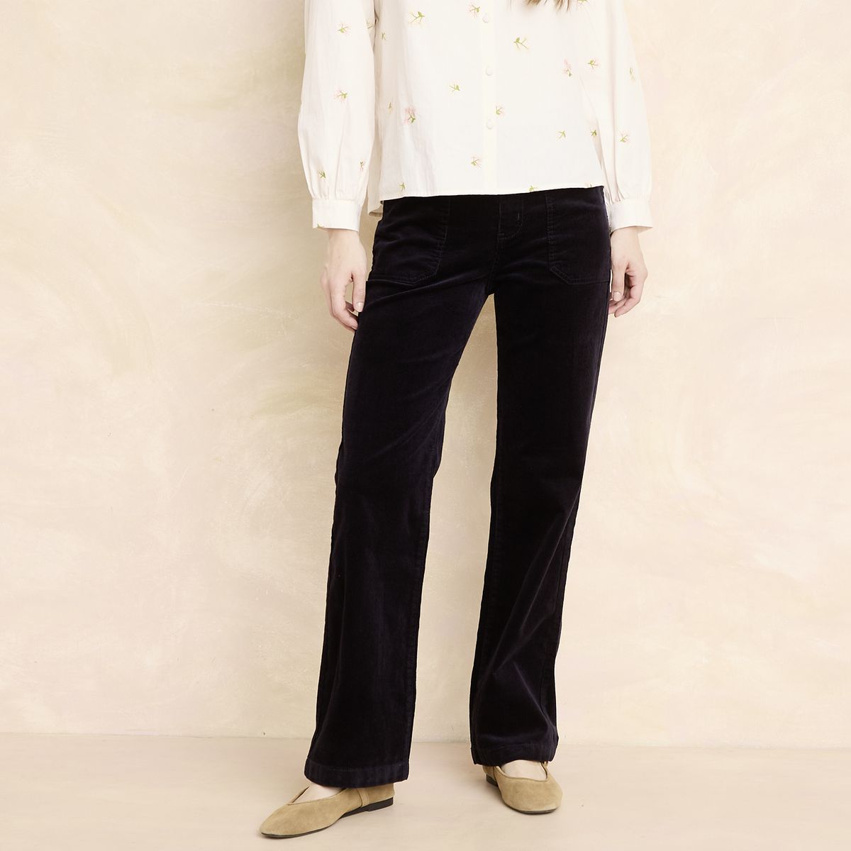 ELLE - Pantalón Straight Tiro Alto Mujer Elle