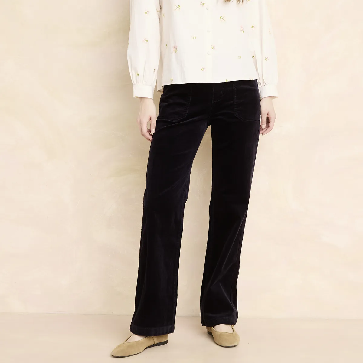 ELLE - Pantalón Straight Tiro Alto Mujer Elle