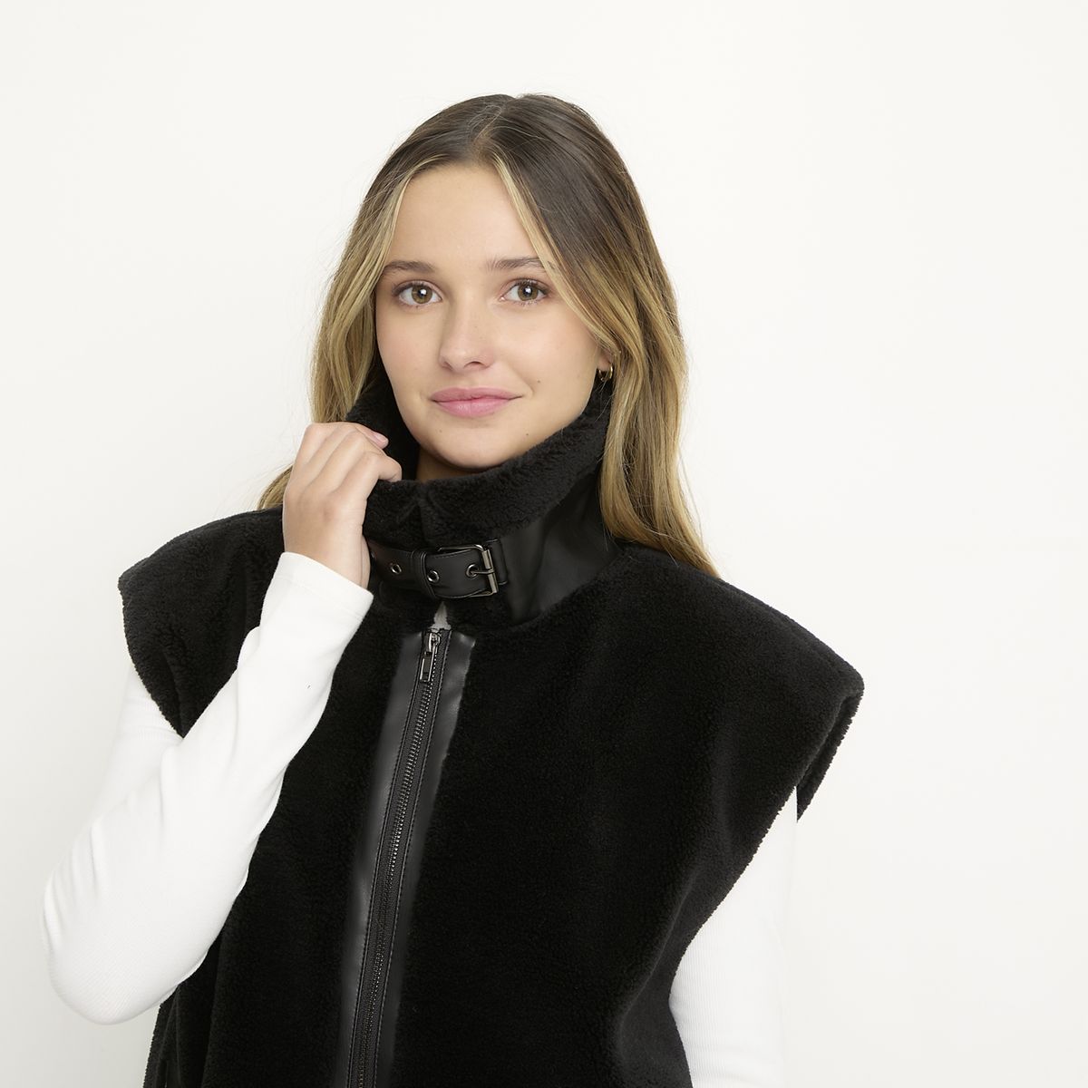 SYBILLA - Chaqueta Chiporro sin Mangas Mujer