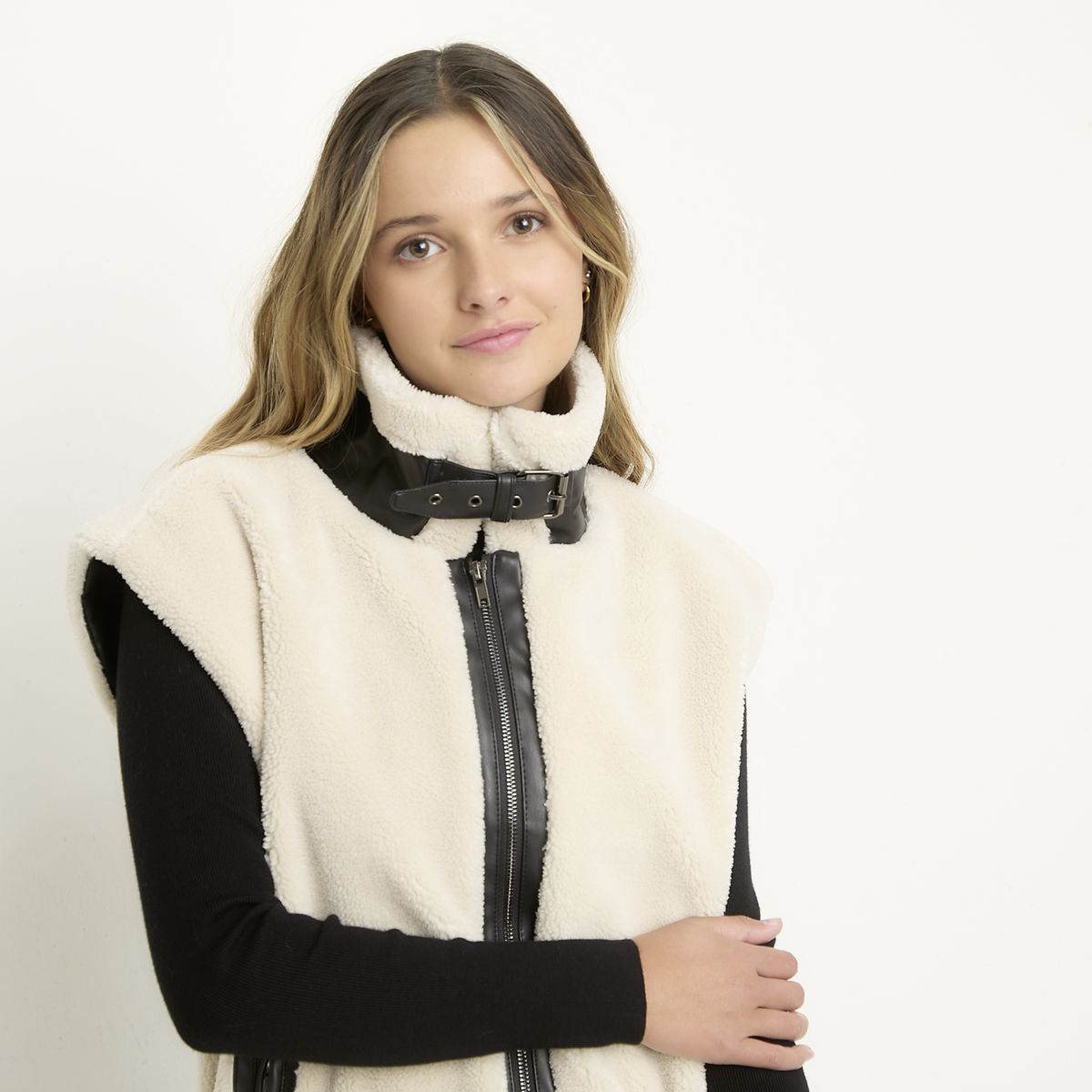 SYBILLA - Chaqueta Chiporro sin Mangas Mujer