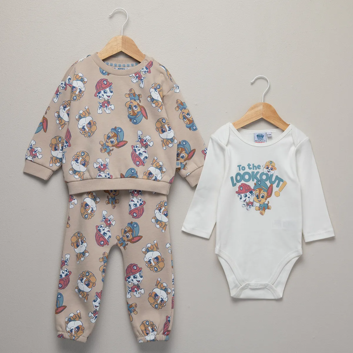 PAW PATROL - Conjunto Bebe Poleron Más Pantalon De Buzo Y Body Paw Patrol