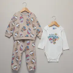 PAW PATROL - Conjunto Bebe Poleron Más Pantalon De Buzo Y Body