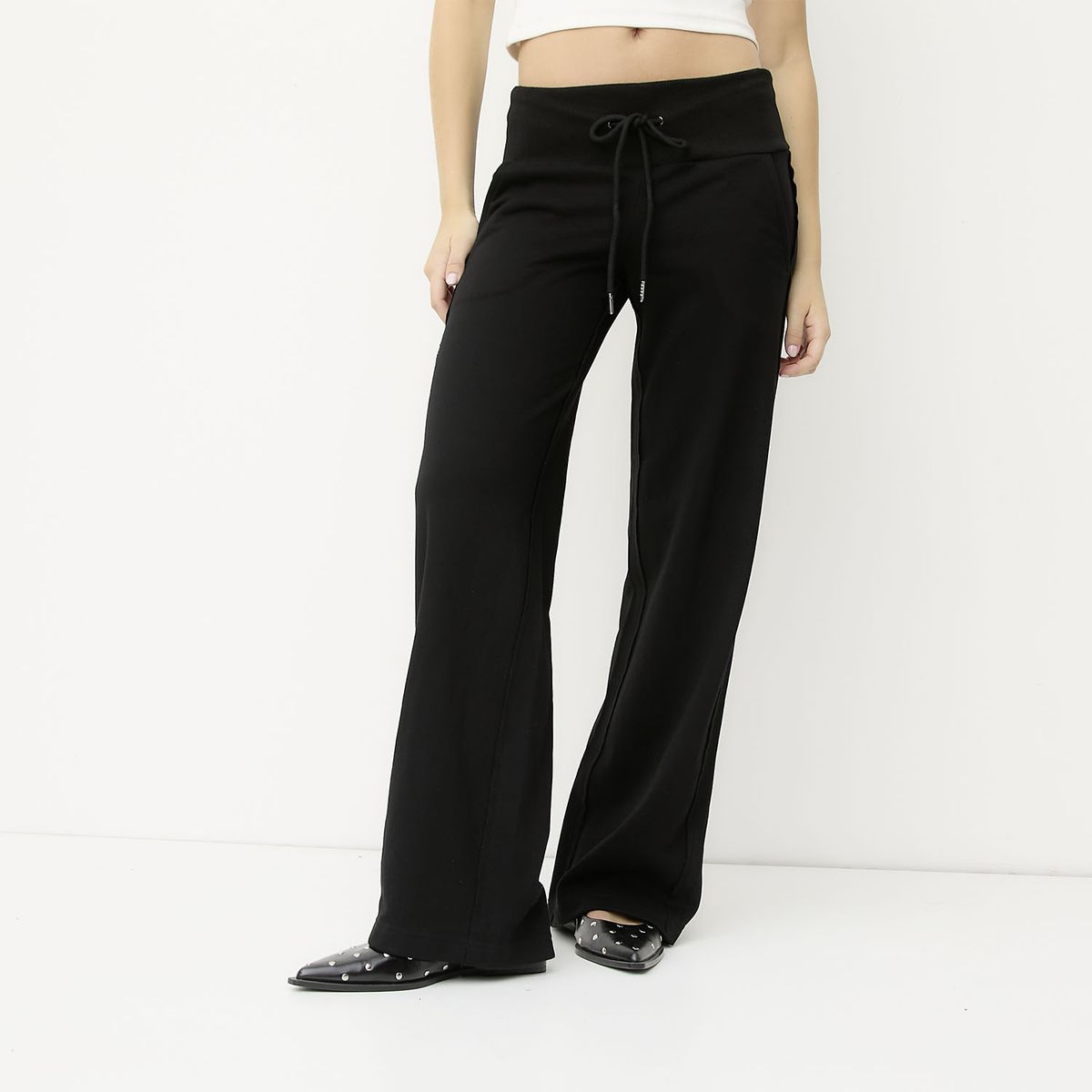 SYBILLA - Pantalón Wide Leg Tiro Bajo Mujer Sybilla