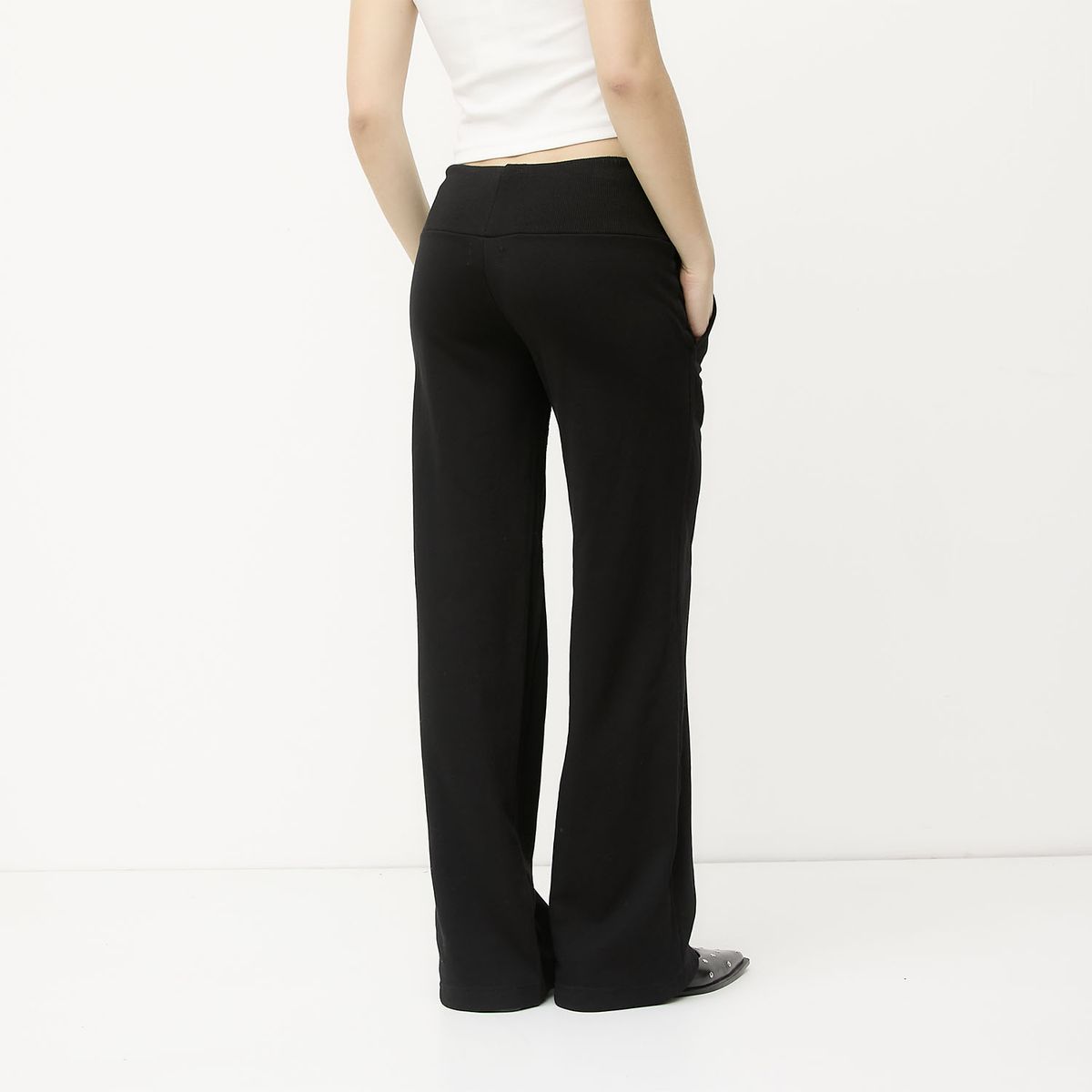 SYBILLA - Pantalón Wide Leg Tiro Bajo Mujer Sybilla