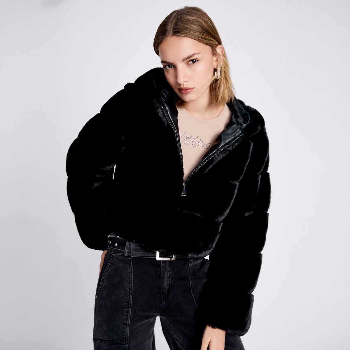 MOSSIMO - Abrigo Efecto Pelo Mujer Mossimo