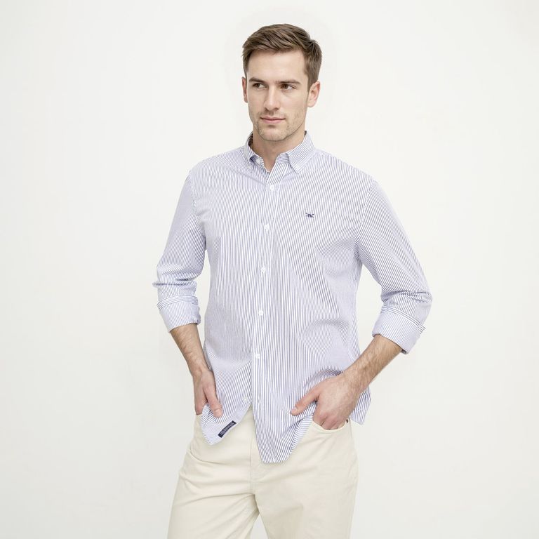 Camisa Manga Larga Algodón Hombre