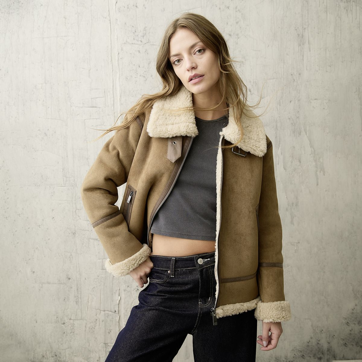 AMERICANINO - Chaqueta Efecto Pelo Mujer Americanino