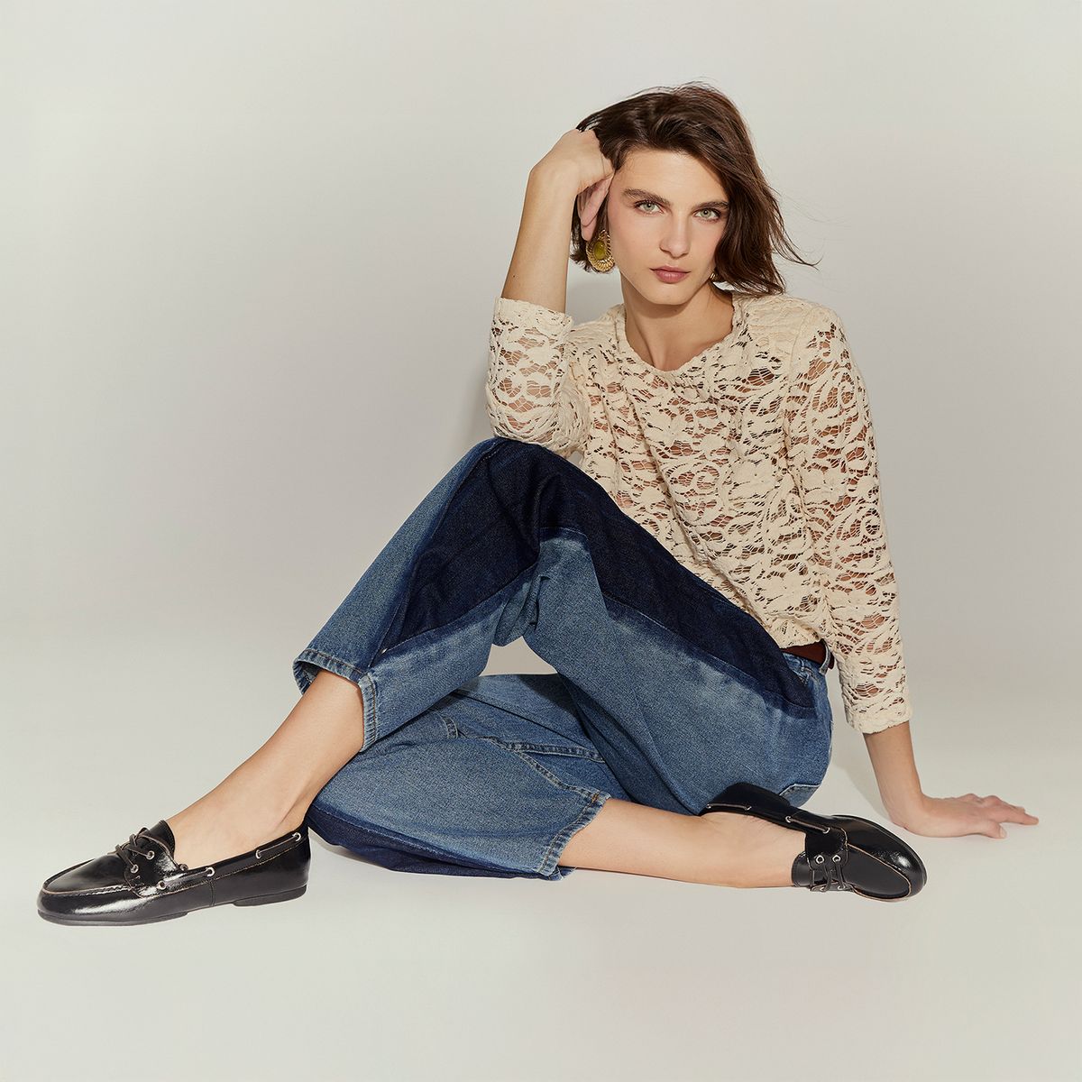 BASEMENT - Jeans Balloon Tiro Alto Mujer Basement